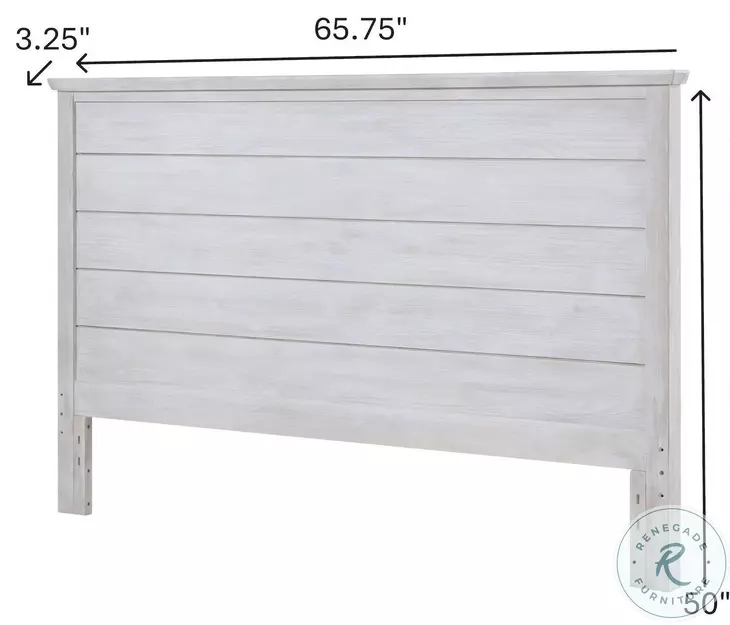 Lakeside Distressed White Queen Headboard