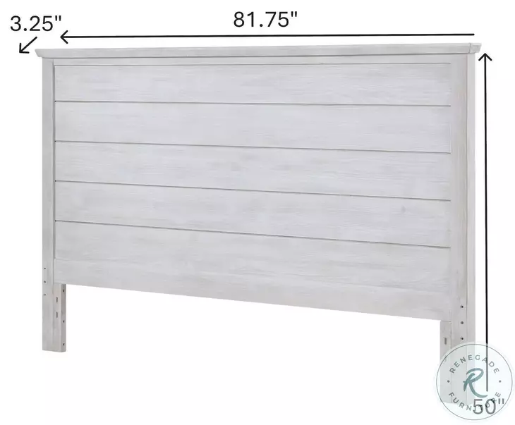 Lakeside Distressed White King Headboard