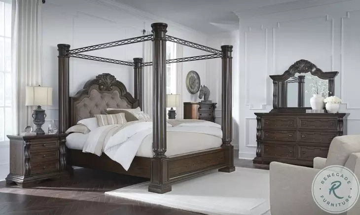 Maylee Dark Brown Dresser with Mirror