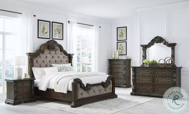 Maylee Dark Brown Dresser with Mirror