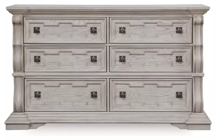 Andonhall Antique White 6 Drawer Dresser