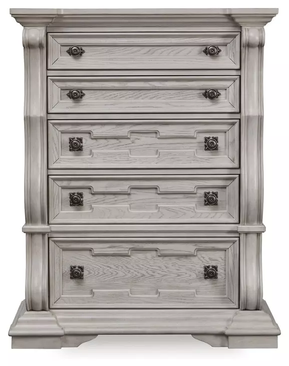 Andonhall Antique White 5 Drawer Chest