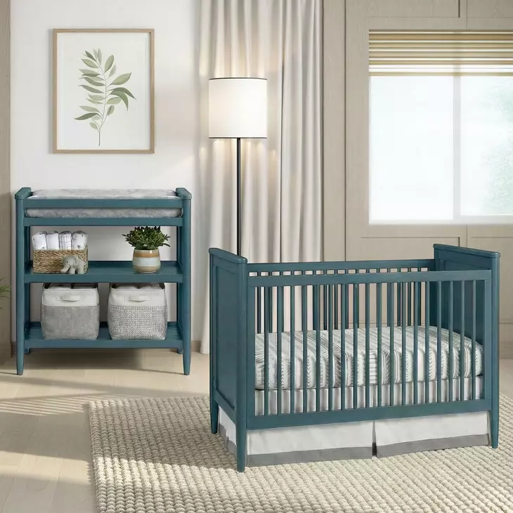 Modern Nursery Blue Changing Table