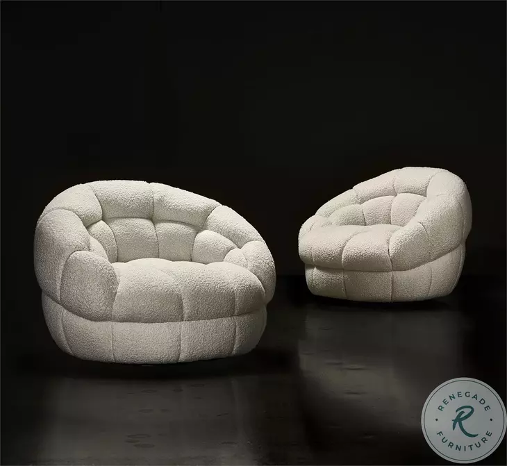 Coco White Swivel Chair