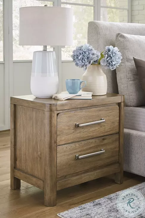 Cabalynn Light Brown 2 Drawer Nightstand