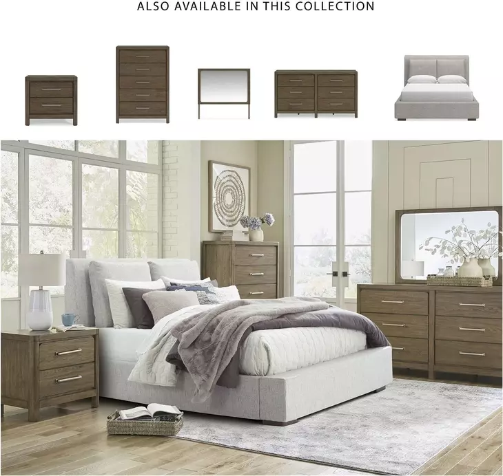 Cabalynn Light Brown Queen Upholstered Panel Bed