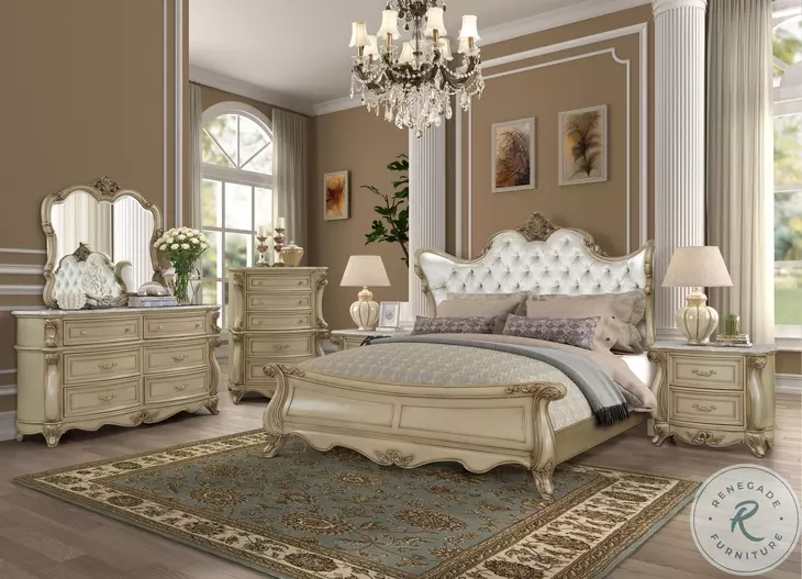 Monique Champagne Panel Bedroom Set