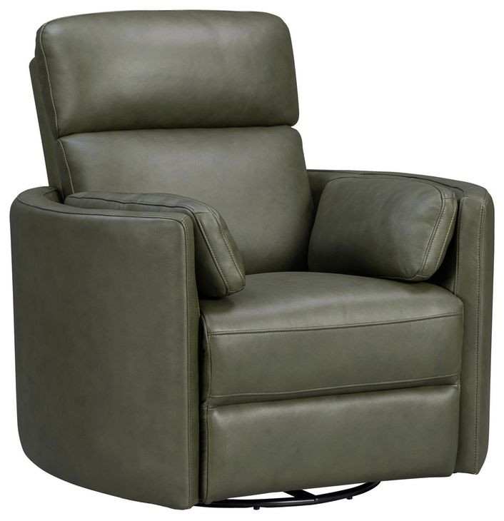 Radius Lyric Sage Leather Swivel Glider Power Recliner with USB Charging