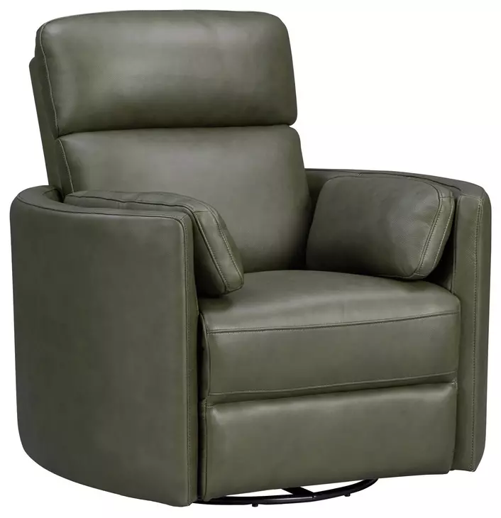Arcadia Lyric Sage Leather Swivel Glider Power Recliner with USB Charging
