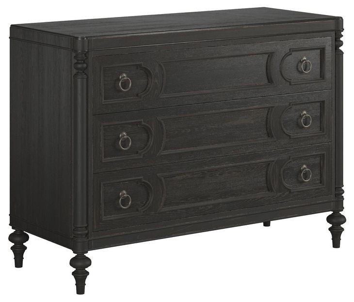 Atrium Black 3 Drawer Bachelor's Chest