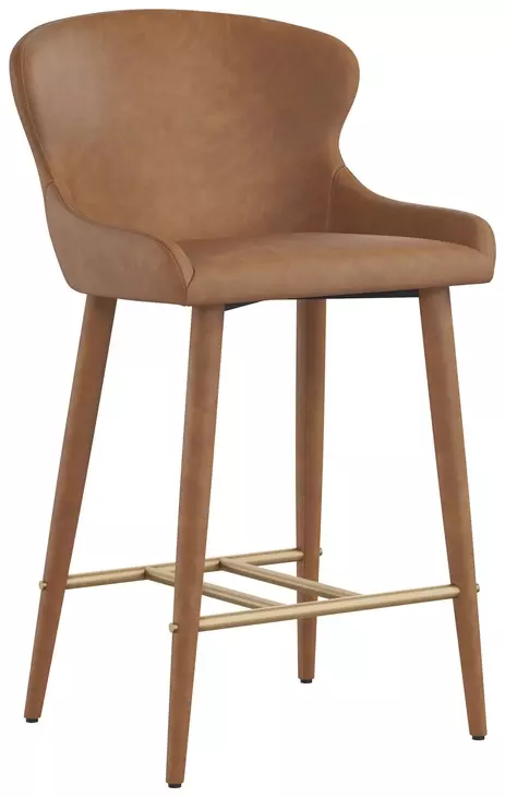 Cascade Milliken Cognac Upholstered Counter Height Stool