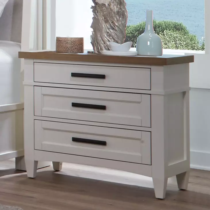 Americana Modern Cotton 3 Drawer Nightstand