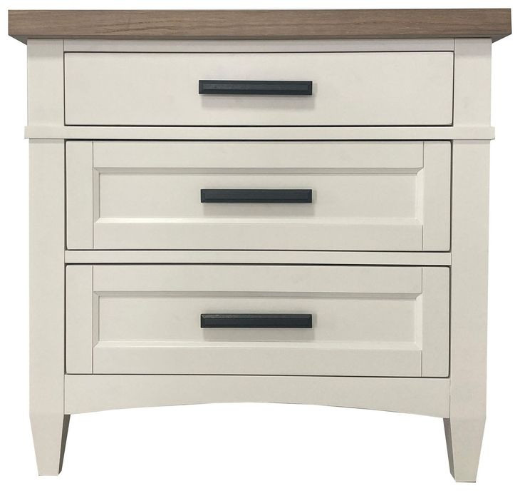 Americana Modern Cotton 3 Drawer Nightstand