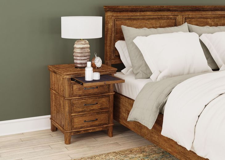 Bandalier Russet 3 Drawer Nightstand with USB Charging