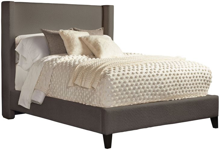Angel Himalaya Charcoal Queen Upholstered Panel Bed