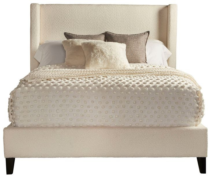 Angel Himalaya Ivory Queen Upholstered Panel Bed
