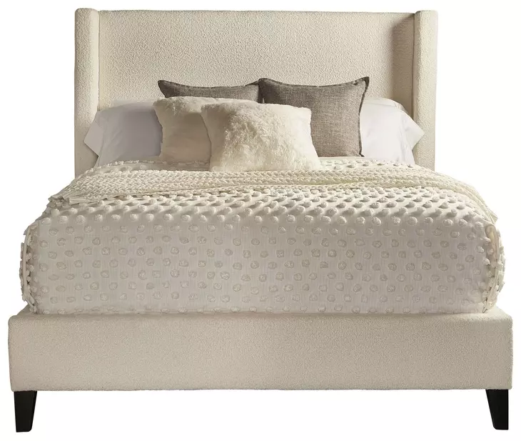 Angel Himalaya Ivory King Upholstered Panel Bed