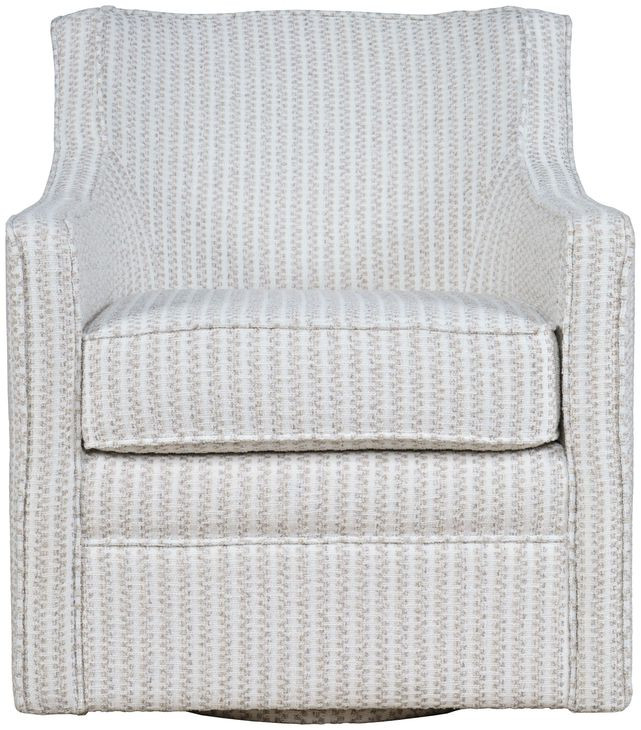 Barrett White Upholstered Swivel Accent Armchair