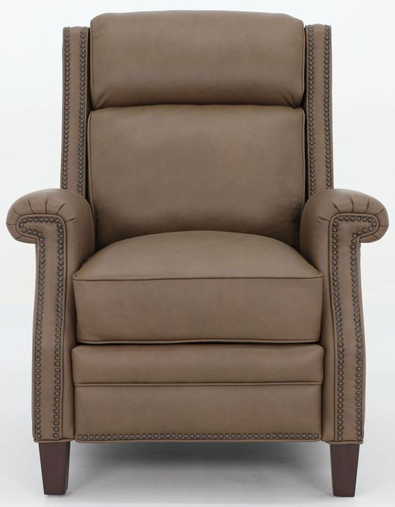 Barrett Cashmere Taupe Leather Lounge Power Recliner with Power Headrest