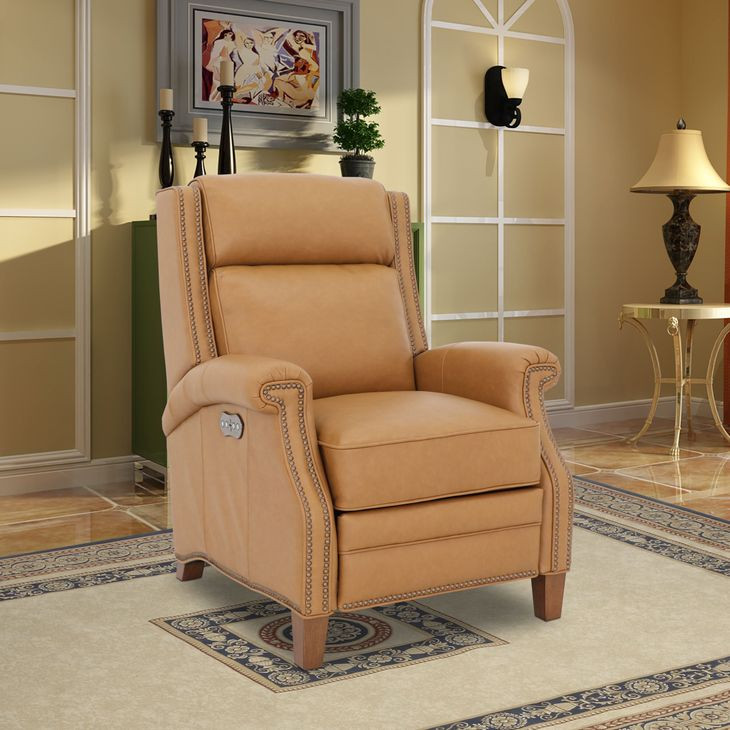 Barrett Santa Fe Brandy Leather Lounge Power Recliner with Power Headrest