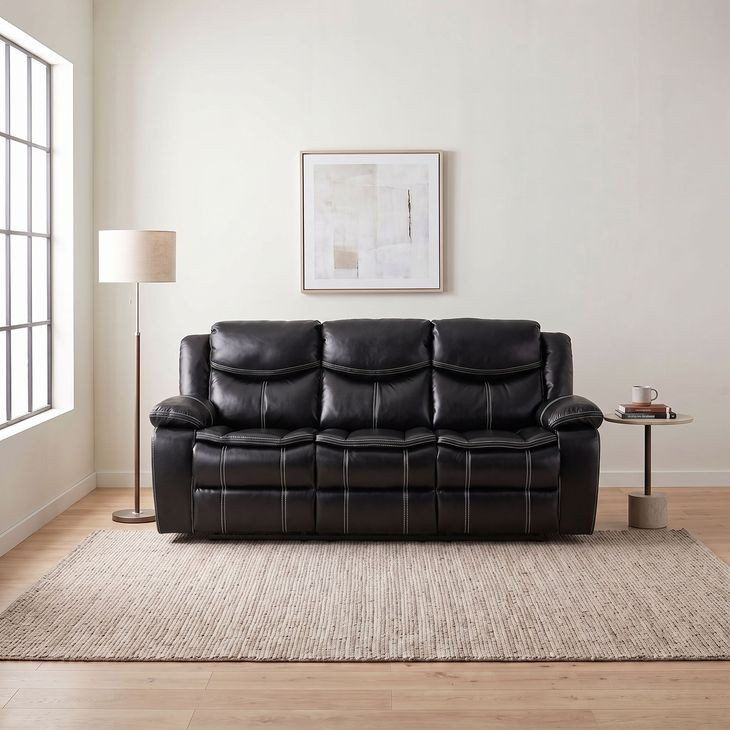 Bastrop Black Double Reclining Sofa