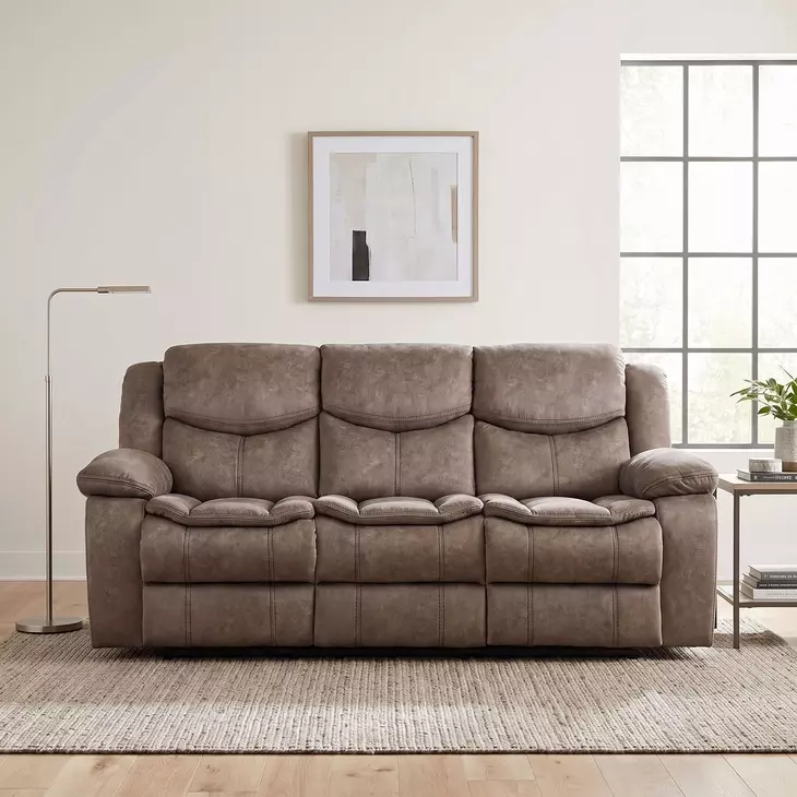 Bastrop Brown 88" Double Reclining Sofa