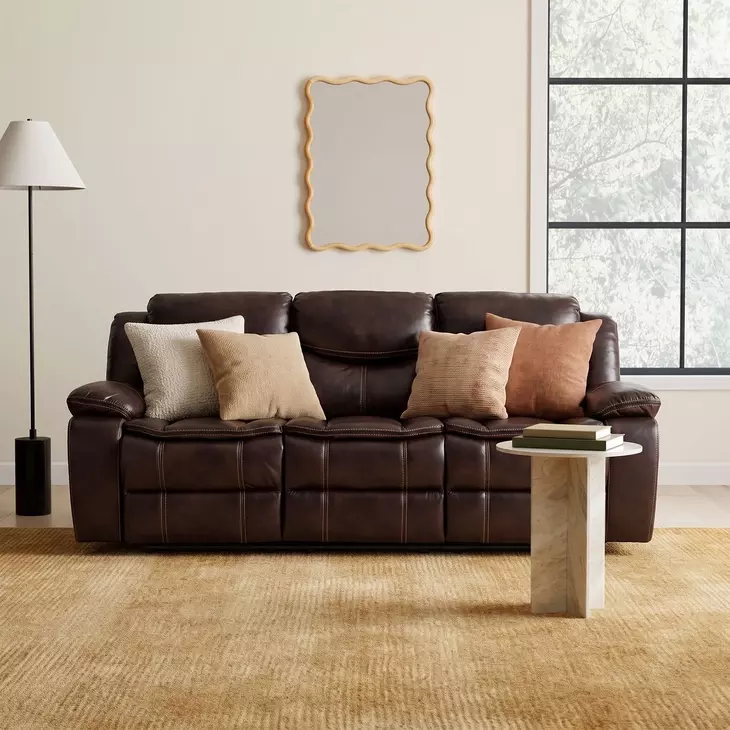 Bastrop Dark Brown 88" Reclining Sofa