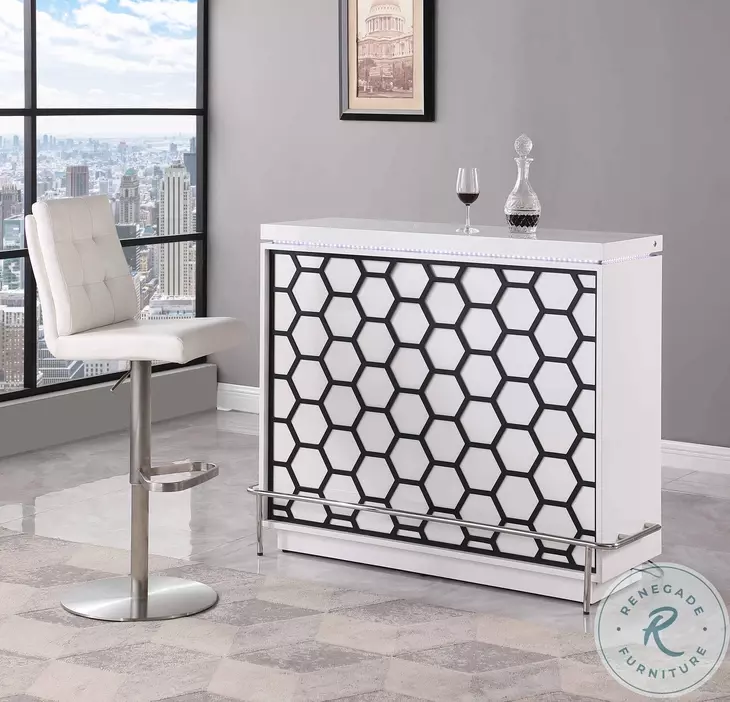 Baxter Gloss White Honeycomb Home Bar