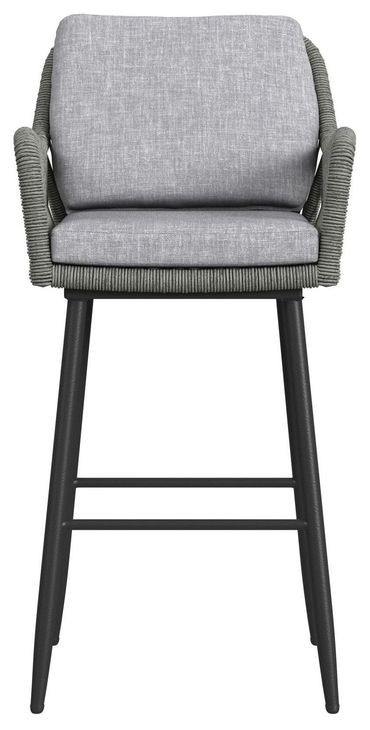 Orlando Gray Upholstered Outdoor Bar Stool Set of 2