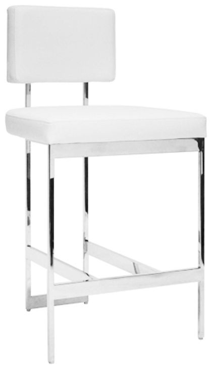 Baylor Nickel and White Counter Height Stool