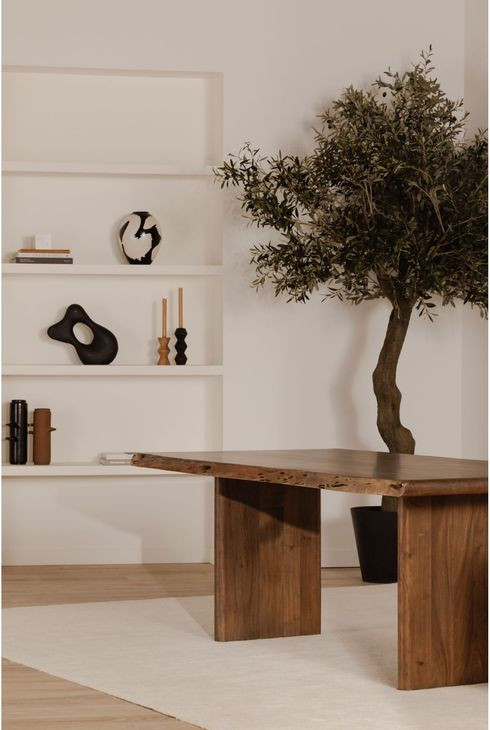 Lila Brown 98" Rectangular Dining Table