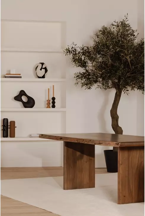 Lila Brown 98" Rectangular Dining Table