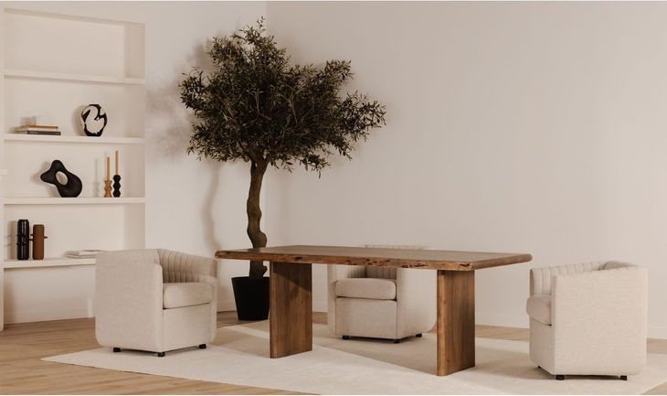 Lila Brown 98" Rectangular Dining Table