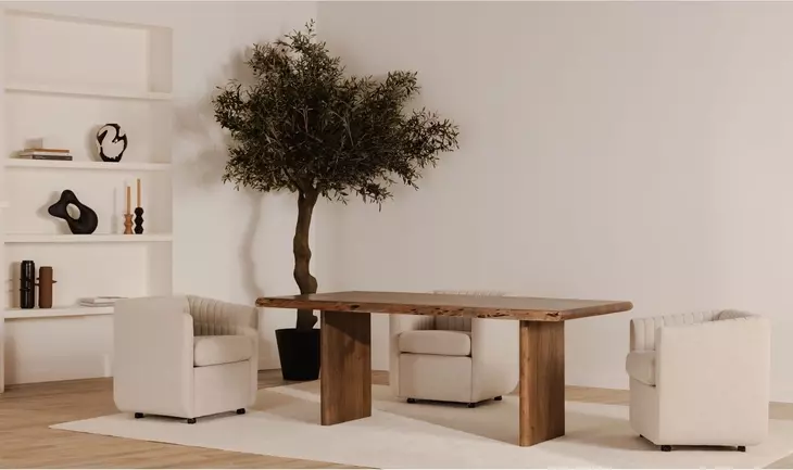 Lila Brown 98" Rectangular Dining Table