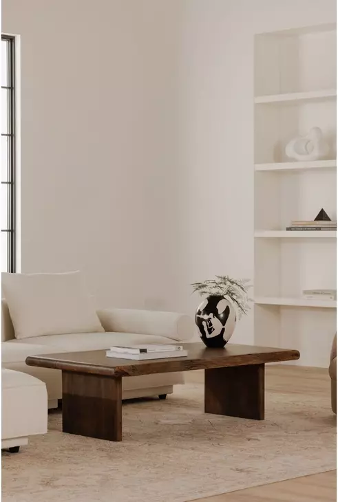 Lila Brown Rectangular Coffee Table