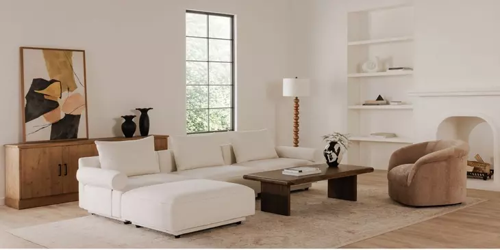 Lila Brown Rectangular Coffee Table