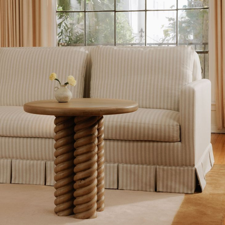 Treccia Oak Round Side Table