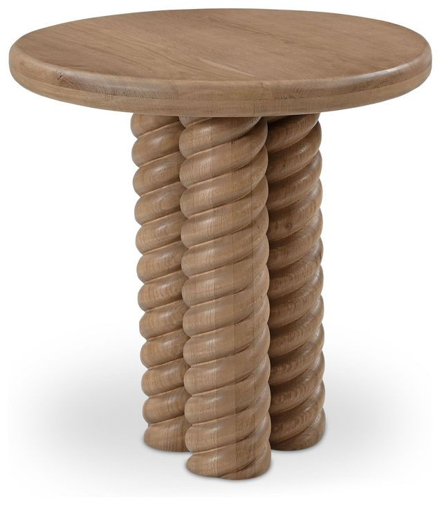 Treccia Oak Round Side Table