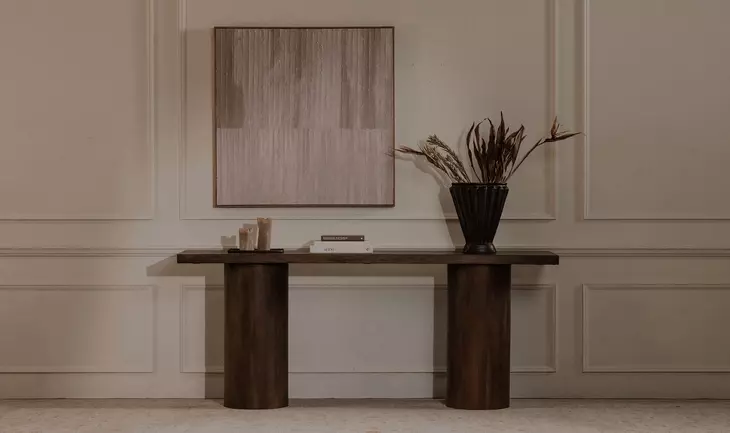 Hadley Warm Brown Rectangular Console Table