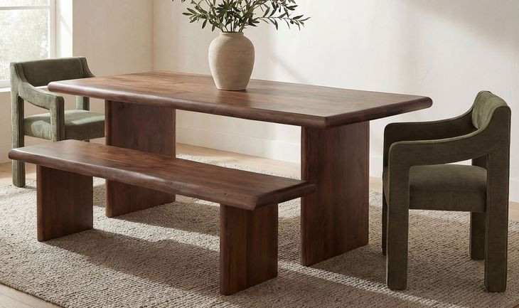 Lila Brown Large Dining Bench