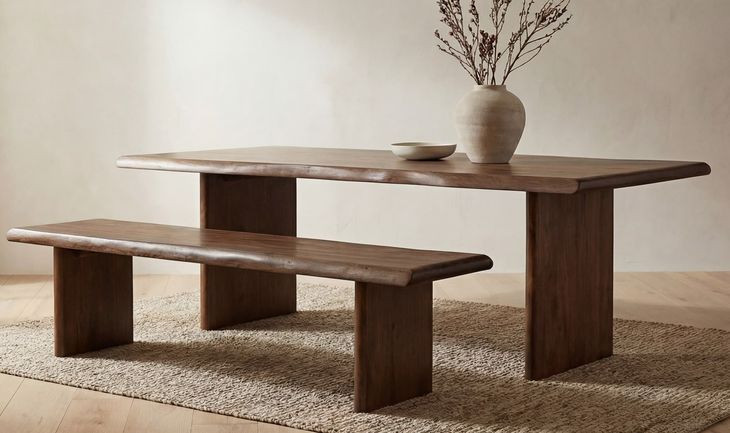 Lila Brown Large Dining Bench