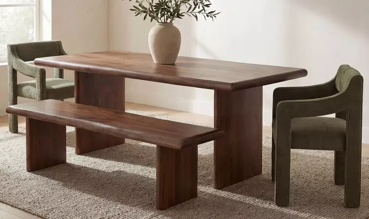 Lila Brown Small Dining Bench