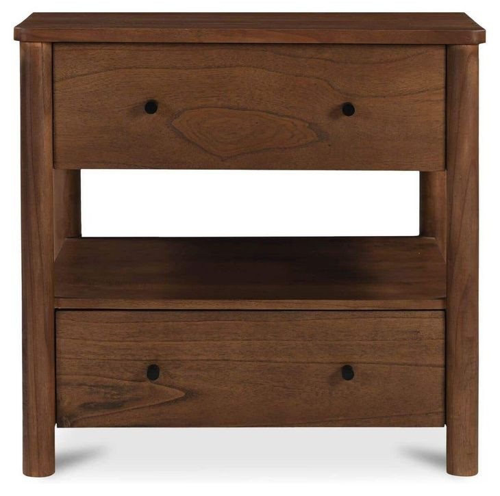 Lottie Brown 2 Drawer Nightstand