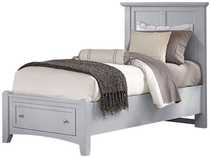 Bonanza Gray Twin Mansion Storage Panel Bed