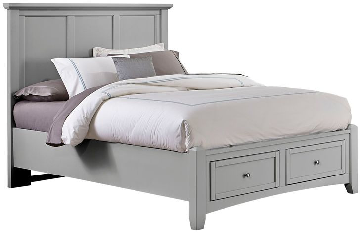 Bonanza Gray Queen Mansion Storage Panel Bed