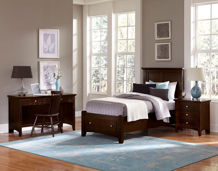 Bonanza Merlot Kids Mansion Storage Panel Bedroom Set