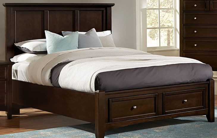 Bonanza Merlot Queen Mansion Storage Panel Bed