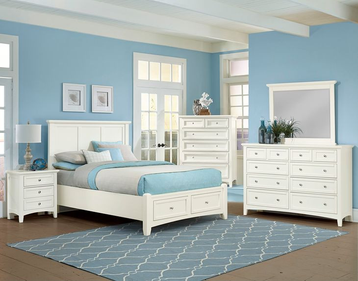 Bonanza White Mansion Storage Panel Bedroom Set