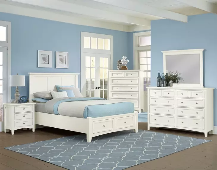 Bonanza White King Mansion Storage Panel Bed
