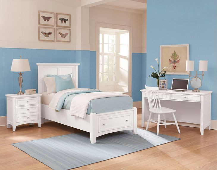 Bonanza White Kids Mansion Storage Panel Bedroom Set